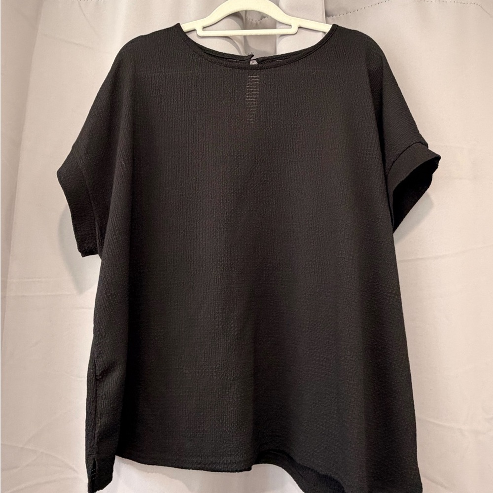 SHEIN Black Short Sleeve Top & Short Set